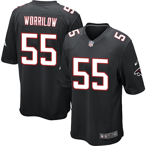 Men's Game Paul Worrilow Nike Jersey Black Alternate - #55 NFL Atlanta Falcons